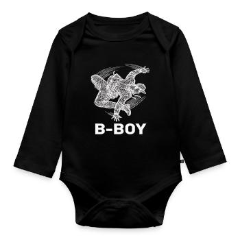 Breakdance B-Boy Danse de rue Hip Hop - Body Bébé bio manches longues - noir - Devant