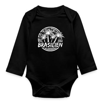 Ferien Brasilien - Baby Bio-Langarm-Body - Schwarz - Vorne