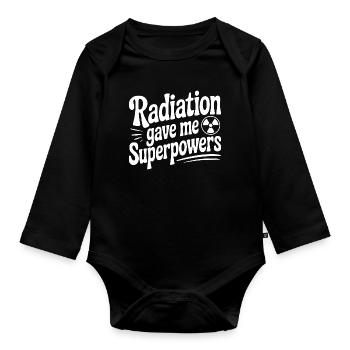 Strahlung hat mir Superkräfte gegeben - Baby Bio-Langarm-Body - Schwarz - Vorne