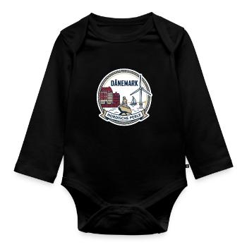 Dänemark - eine Nordische Perle - Baby Bio-Langarm-Body - Schwarz - Vorne