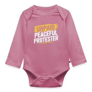 Activiste du slogan de manifestant pacifique non rémunéré - Body Bébé bio manches longues - mauve - Devant