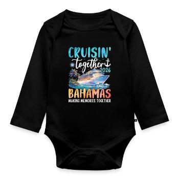 Croisière ensemble aux Bahamas 2026 - Body Bébé bio manches longues - noir - Devant