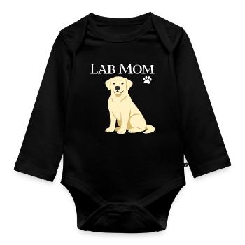 Labrador Retriever Labrador Maman Chien Chiot Amoureux - Body Bébé bio manches longues - noir - Devant