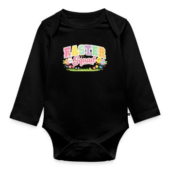 Easter Squad Egg Hunt - Baby Bio-Langarm-Body - Schwarz - Vorne