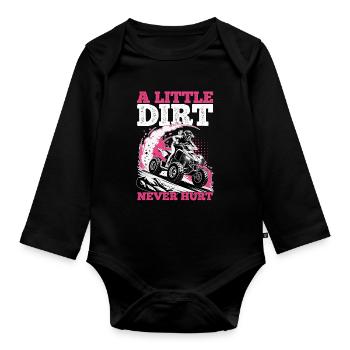 Quad ATV Woman Girl Four Wheeler - Organic Longsleeve Baby Bodysuit - black - Front