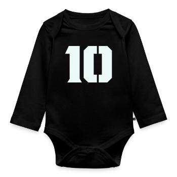 10- - Organic Longsleeve Baby Bodysuit - black - Front