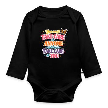 Kümmer dich zuerst um dich - Baby Bio-Langarm-Body - Schwarz - Vorne