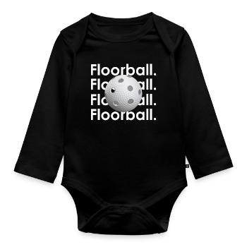 Floorball Graphic - Baby Bio-Langarm-Body - Schwarz - Vorne