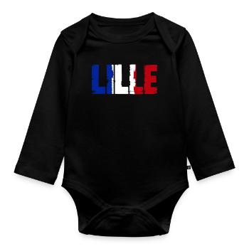 Lille Frankreich - Baby Bio-Langarm-Body - Schwarz - Vorne
