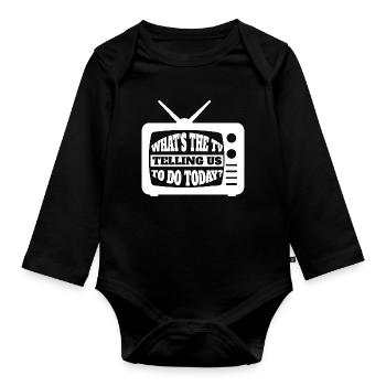 Qu’est-ce que la télévision nous dit de faire aujourd’hui - Media TV In - Body Bébé bio manches longues - noir - Devant