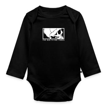 TROP VIEUX POUR MOURIR JEUNE Squelette Squelette du Crâne - Body Bébé bio manches longues - noir - Devant