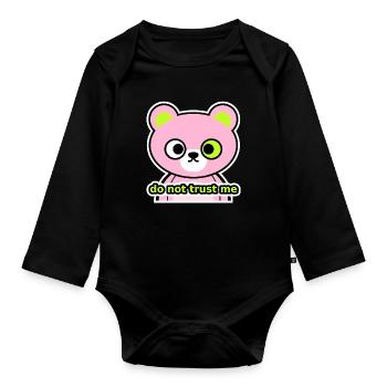 Neon Rebel Bär – Do Not Trust Me - Baby Bio-Langarm-Body - Schwarz - Vorne