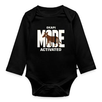 Okapi Lovers Okapi Animal Rare Wildlife Love - Organic Longsleeve Baby Bodysuit - black - Front