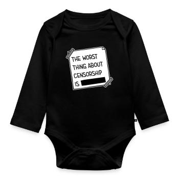 Le pire dans la censure, c’est l’ironie amusante - Body Bébé bio manches longues - noir - Devant