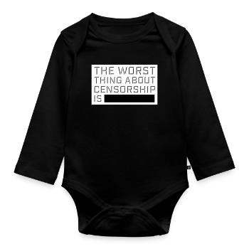 Le pire dans la censure, c’est l’ironie amusante - Body Bébé bio manches longues - noir - Devant