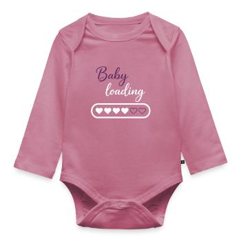 Baby Loading Heart Progress - Organic Longsleeve Baby Bodysuit - mauve - Front