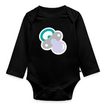 schnuller - Baby Bio-Langarm-Body - Schwarz - Vorne