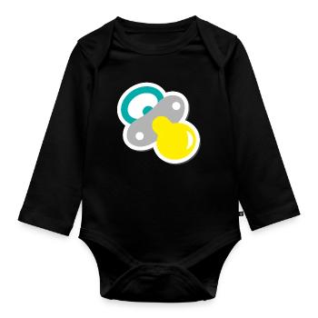schnuller - Baby Bio-Langarm-Body - Schwarz - Vorne