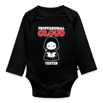Humor Professional Cloud Tester Manga - Organic Longsleeve Baby Bodysuit - black - Front