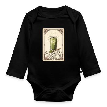 Tranquillity in powder form | Matcha Vintage - Organic Longsleeve Baby Bodysuit - black - Front