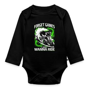 Quad ATV Garçons Hommes Quad Wheeler - Body Bébé bio manches longues - noir - Devant