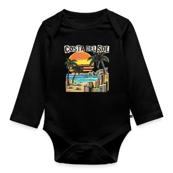 Costa Del Sol Spanien Urlaub - Baby Bio-Langarm-Body - Schwarz - Vorne