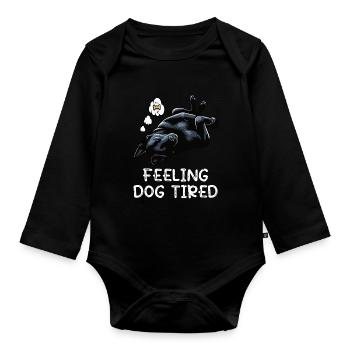 Propriétaire de berger noir fatigué par le chien - Body Bébé bio manches longues - noir - Devant