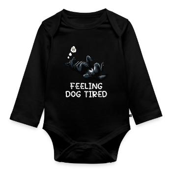 Propriétaire de berger noir fatigué par le chien - Body Bébé bio manches longues - noir - Devant