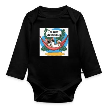 Chinchillin Hamac Tropical Chill - Body Bébé bio manches longues - noir - Devant