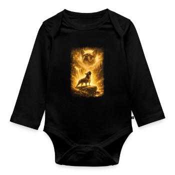 Bouledogue français, Lune - Body Bébé bio manches longues - noir - Devant