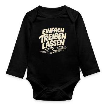 Einfach treiben lassen - Schön locker - Baby Bio-Langarm-Body - Schwarz - Vorne