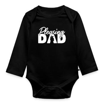 Angenehme ästhetische Typografie Minimalistischer Slogan - Baby Bio-Langarm-Body - Schwarz - Vorne