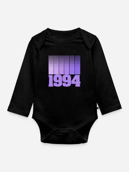 Jahrgang 1994 - Baby Bio-Langarm-Body - Schwarz