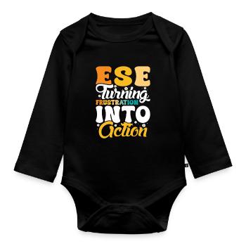 Geschenke für ESE-Lehrer - Baby Bio-Langarm-Body - Schwarz - Vorne