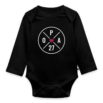 Opa 27 Herz - Baby Bio-Langarm-Body - Schwarz - Vorne