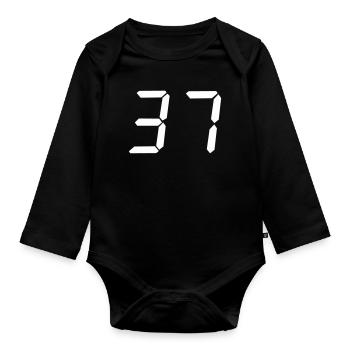 digitale_zahl_37- - Organic Longsleeve Baby Bodysuit - black - Front
