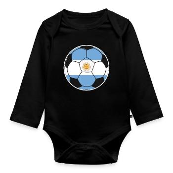 Football - Équipe Argentine - Body Bébé bio manches longues - noir - Devant