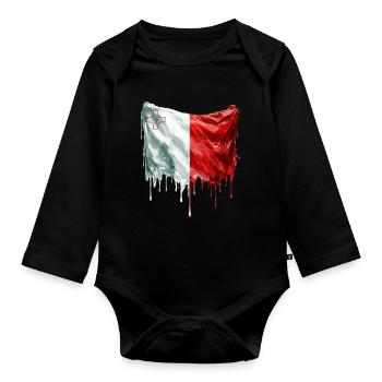 Maltese Flag Colorful Paint - Baby Bio-Langarm-Body - Schwarz - Vorne