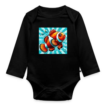 Clownfisch - Baby Bio-Langarm-Body - Schwarz - Vorne