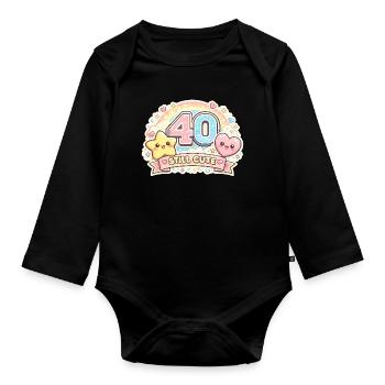 40 Still Cute – Kawaii Jubel - Baby Bio-Langarm-Body - Schwarz - Vorne
