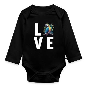 L’ère de l’ara - Body Bébé bio manches longues - noir - Devant