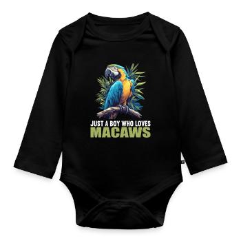 Aras Ara - Baby Bio-Langarm-Body - Schwarz - Vorne
