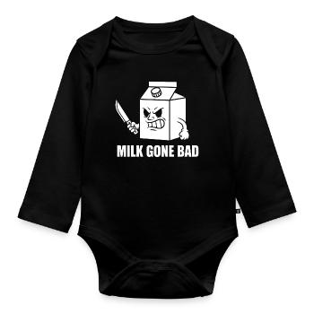 Dessin animé Rage Pourrie du Lait - Body Bébé bio manches longues - noir - Devant