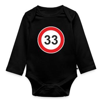 33 thirty-third birthday 33rd birthday - Organic Longsleeve Baby Bodysuit - black - Front