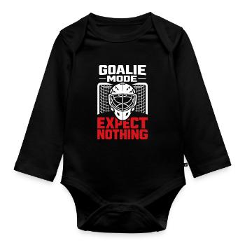 Hockey Goalie Gift Goalie Life Hockey Goalie - Organic Longsleeve Baby Bodysuit - black - Front