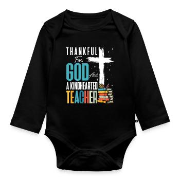 Formation des enseignants de Dieu, enseignement de l’appréciation - Body Bébé bio manches longues - noir - Devant