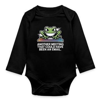 Mème clavier grenouille – Réunion au lieu d’email - Body Bébé bio manches longues - noir - Devant