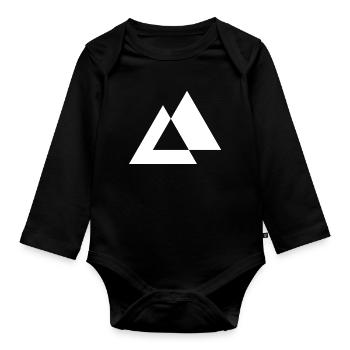 Geometric Triangles design - Organic Longsleeve Baby Bodysuit - black - Front