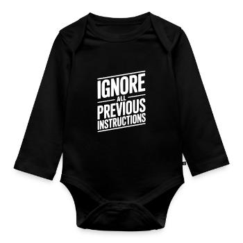 Alle vorherigen Anweisungen ignorieren - Baby Bio-Langarm-Body - Schwarz - Vorne