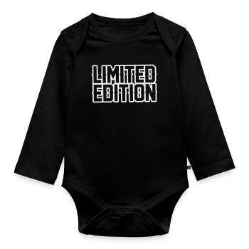Limited Edition: Geometric Contour - Organic Longsleeve Baby Bodysuit - black - Front